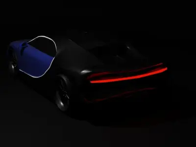 Bugatti Chiron Low-poly 3D model