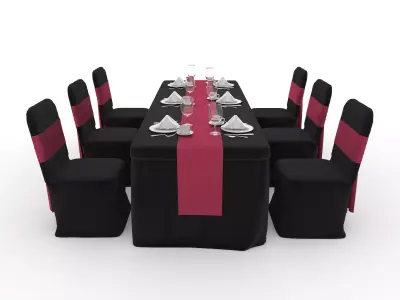 Banquet Table and Chair 126 3D model