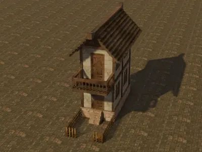 Medieval house 20 Free low-poly 3D model