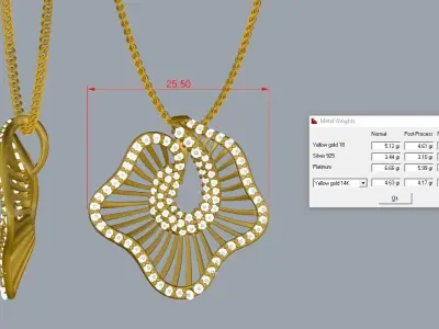 Jewelry Set Elegant Gold 3D print model