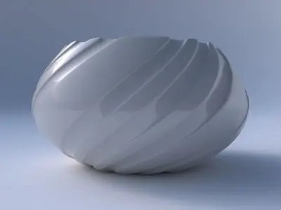 Bowl squeezed twisted with smooth vertical ribbons 3D print model