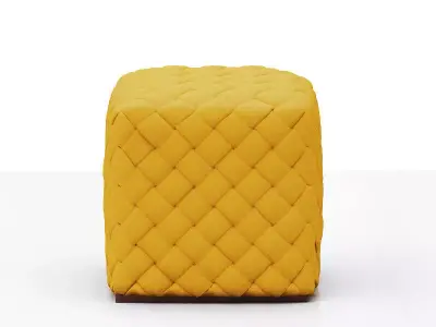 Footstool quilted pouf 3D model