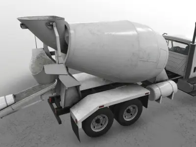  Mixer Truck International 7400 Low-poly 3D model