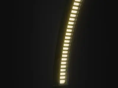 Old Retro futuristic street light 25 Low-poly 3D model