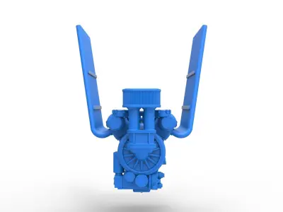 Engine V12 for pulling tractor Version 2 Scale 1 to 25 3D print model