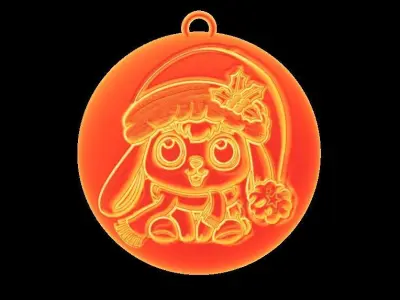 Cute Christmas Bunny Ornament 3D print model