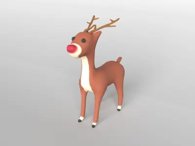 Deer v1 001 Low-poly 3D model