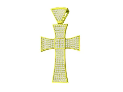 A7438 Luxury Diamond Cross Pendant 3D Model 3D print model