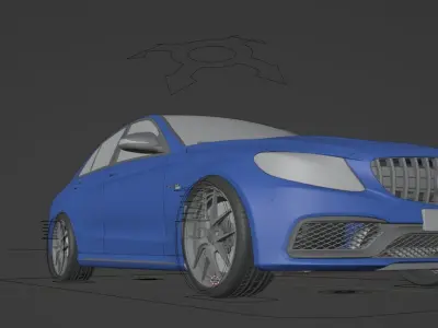 Mercedes AMG C63 Low-poly 3D model