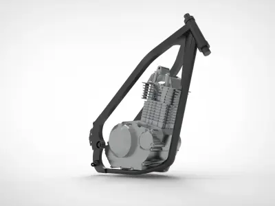 Motorcycle engine 3D model