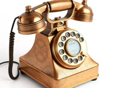 Vintage Copper Phone model pack Low-poly 3D model