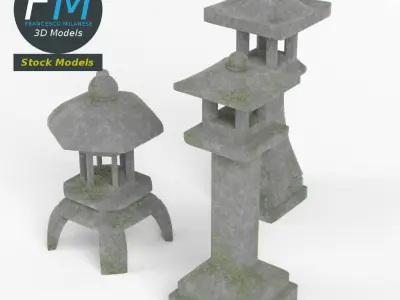 Japanese toro lanterns 3D model