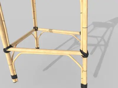 Wooden chair Low-poly 3D model