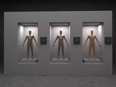 Virtual reality halls Free low-poly 3D model