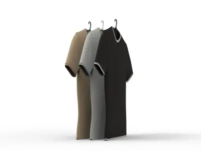 TSHIRT three t - shirts hanging on hanger 3D model
