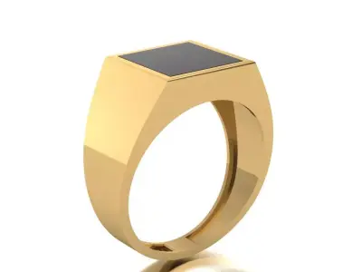 Square Signet Ring commanders ring 3D print model