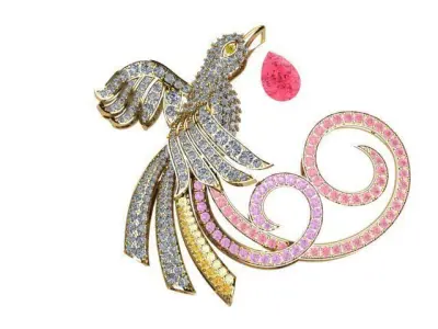 Attractive pendent and brooch for lady 3D print model