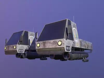 Concept Sci Fi Car With 2 Texture Low-poly 3D model