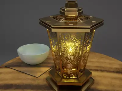 Golden Lentern Free 3D model