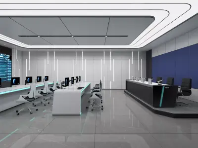 control room 09 Low-poly 3D model