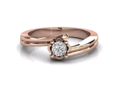 STL 3DM Print Ready Women Diamond Ring Lightweight Printable  3D print model 56