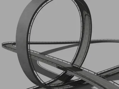 Acrobatic track Low-poly 3D model