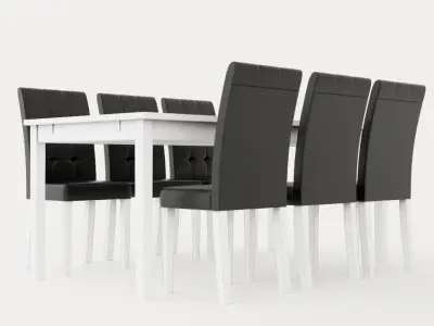 Jasmine Extensionable Food Group 180 Cm With 6 Viktor Chair Low-poly 3D model