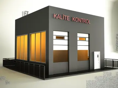 PLATFORMCONTROL building with sign Free 3D model