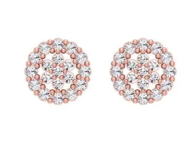 Women Engagement Stud Earrings 3dm STL OBJ FBX Render Details 3D print model