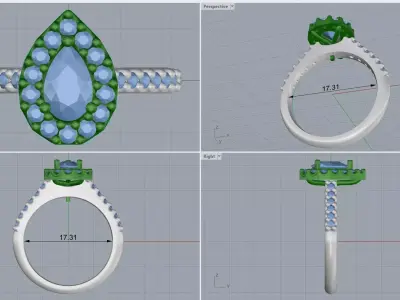 ring woman 3D print model 10