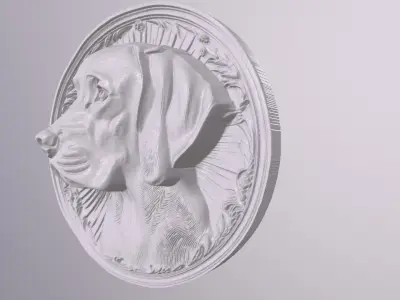 Weimaraner 3 basrelief for 3D printing 3D print model