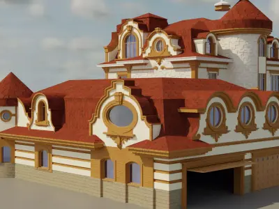 London style PBR House Free low-poly 3D model