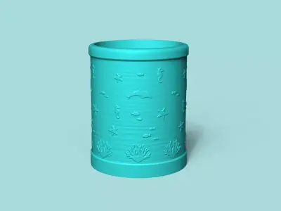 Vase 02 with Plate - Simple Plant Pot - Home Decor 3D print model