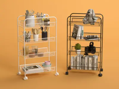 Storage Trolley Low-poly 3D model