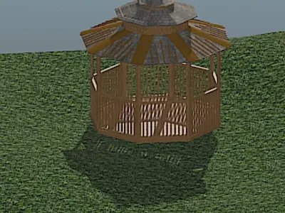 Gazebo - 8 Sided - High Poly Free 3D model