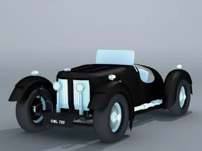 Aston Martin Ulster 1935  Low-poly 3D model