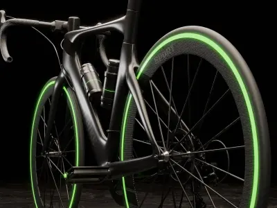 High quality Sport Bike with green neon lights Low-poly 3D model