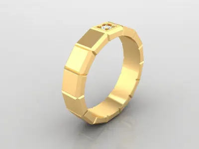 Ring M22 The luxury female ring with gem wedding 3D print model