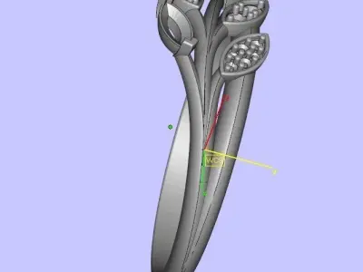 Tiffany Victoria Diamond Vine Ring in 18k 3D model
