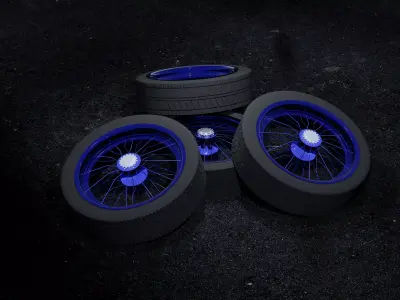 Tire On Road Free 3D model