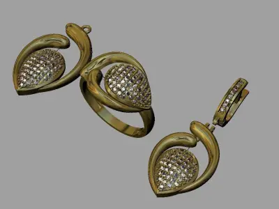 gold set jewelry 3D print model