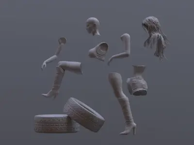 Lady car- Printable 3D print model