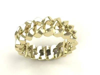 Cuban Ring Size 8 Gold Silver Platinum Luxury Jewelry 3D print model