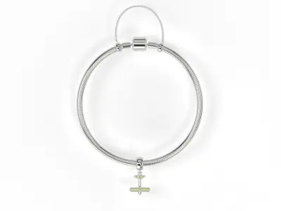 Plane Charm with gems 3D print model