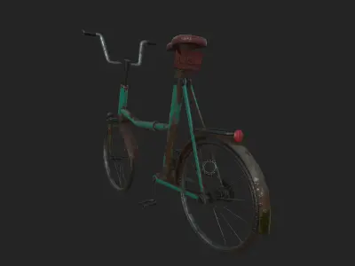 bycicle vintage bicycle Low-poly 3D model