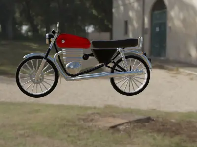 Low Poly Motor Bike 3D Model Low-poly 3D model