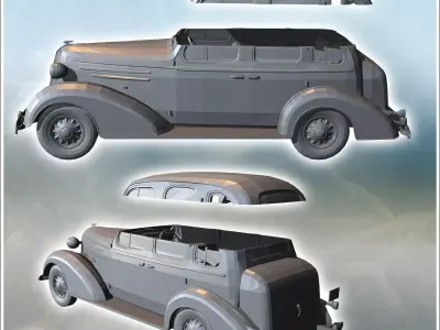 Chevrolet Master Deluxe 1936 sedan car 13 - Modern WW2 WW1 World 3D print model