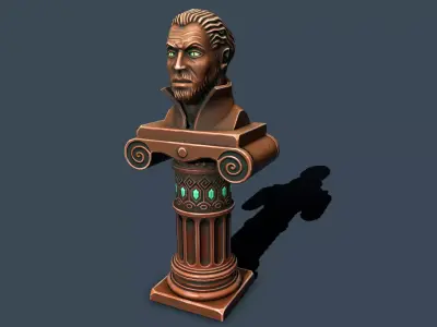 Pedestal bronze 2 Low-poly 3D model