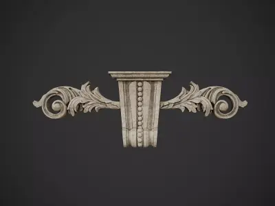 Classical Stone Carving 02 Low-poly 3D model