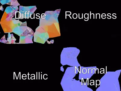 Prismatic Diamond model pack Low-poly 3D model